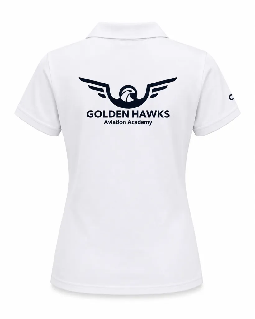 Polo Camisero Golden Hawks Blanco Atras - Dama.webp